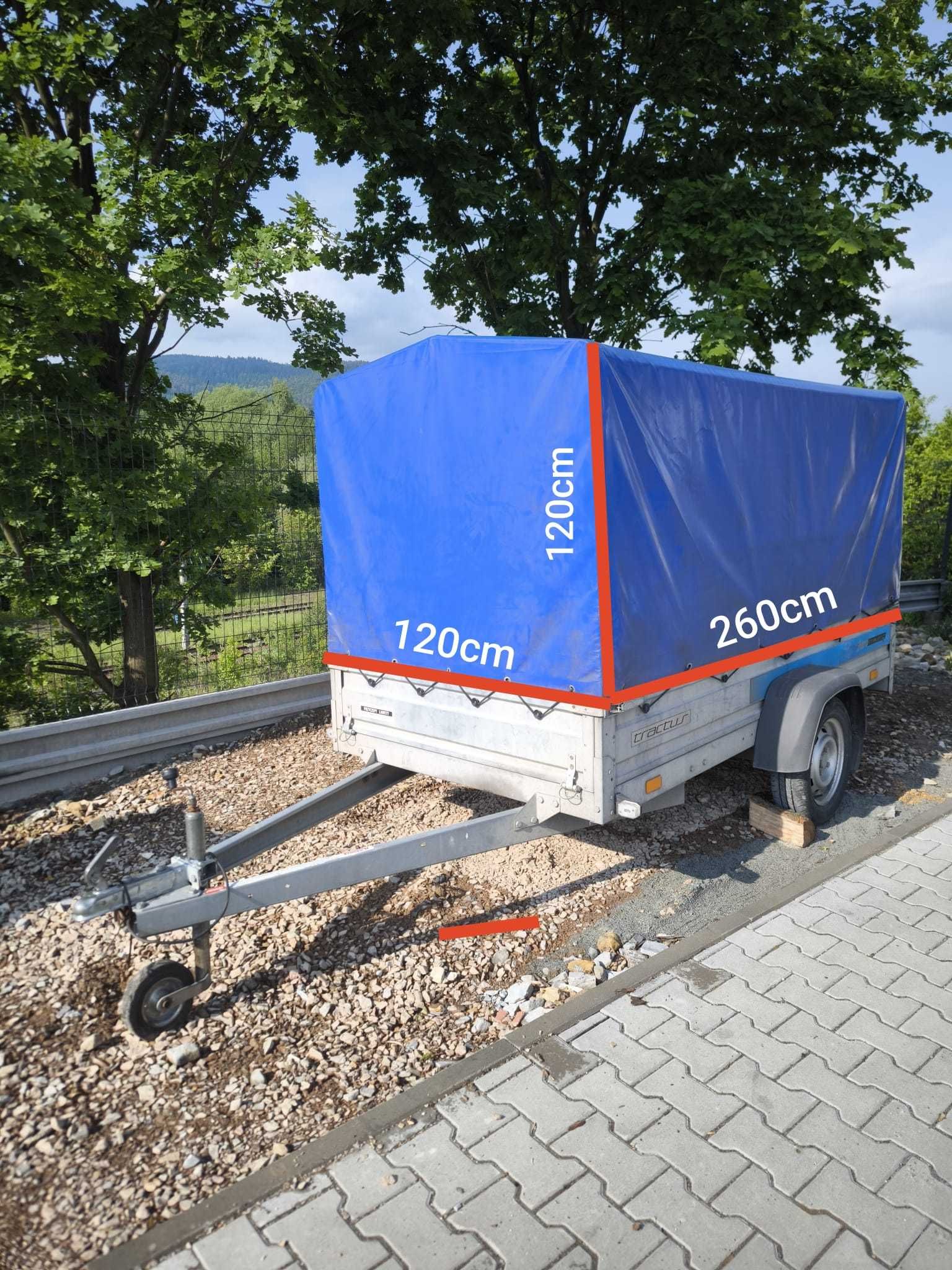 WYPOŻYCZALNIA PRZYCZEP wynajem przyczep przyczepka 260 x 120 x 120