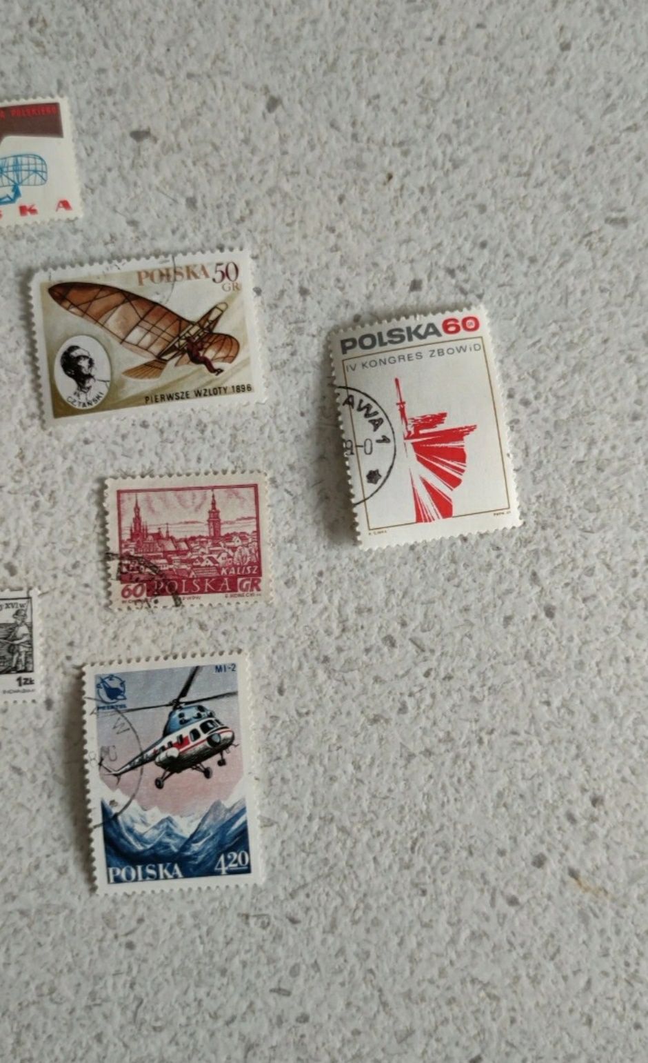 Zestaw 10 znaczków, znaczki historia/sport - Polska - vintage