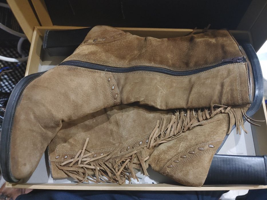 Сапоги чоботи черевики  замшевые р 39-40 ковбойки