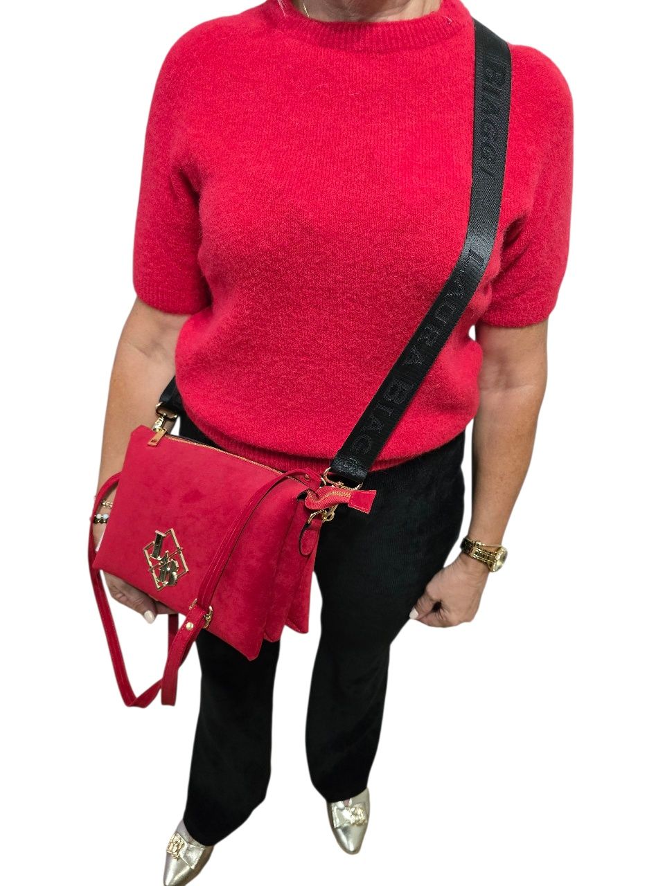 Sweter damski Baby Alpaka czerwony Toscana rozmiar uniwersalny