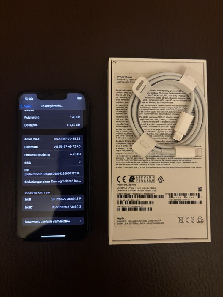 Iphone 13 mini 128gb Stan 10/10