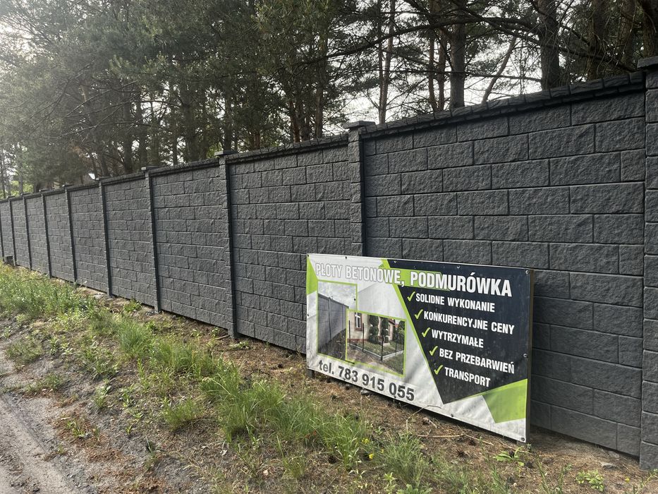 Plot betonowy, ogrodzenie betonowe, plyty + TRANSPORT | PRODUCENT