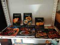 Conjunto de livros de cozinha variados