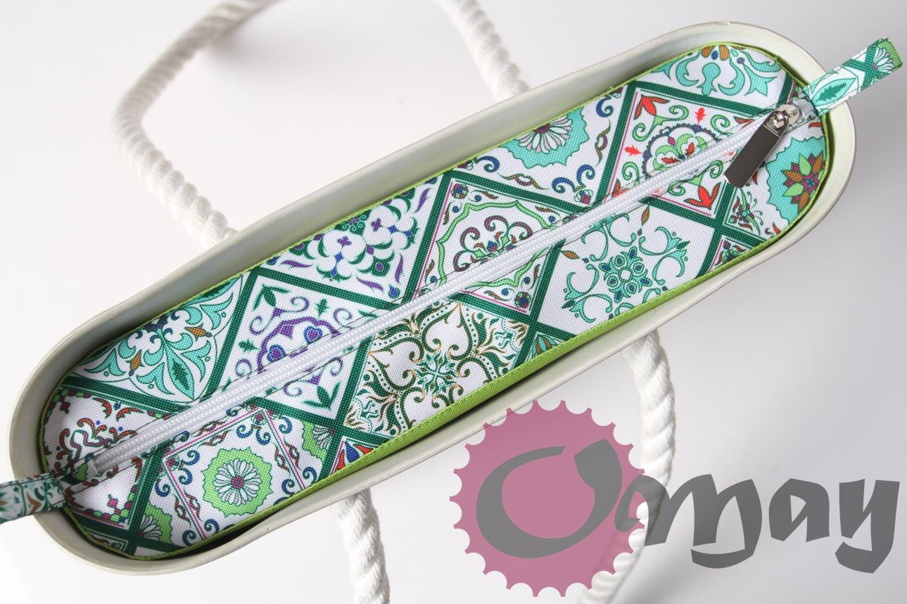 Zielone kafle Organizer OBAG MINI kafelki wkład 2 kieszenie wkład OMAY