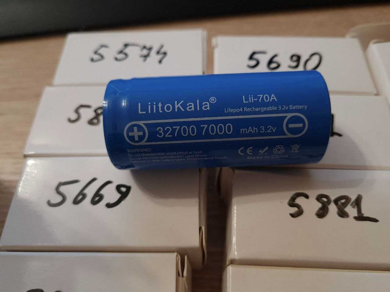 Аккумуляторні комірки (22 штуки) liitokala 32700 7000 lifepo4. LII-70A