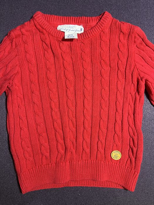 Червоний рожевий светр вʼязаний косами Polo Ralph Lauren