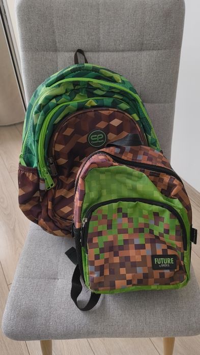 Dwa plecaki szkolne Minecraft. Standardowy szkolny, mały na wycieczki