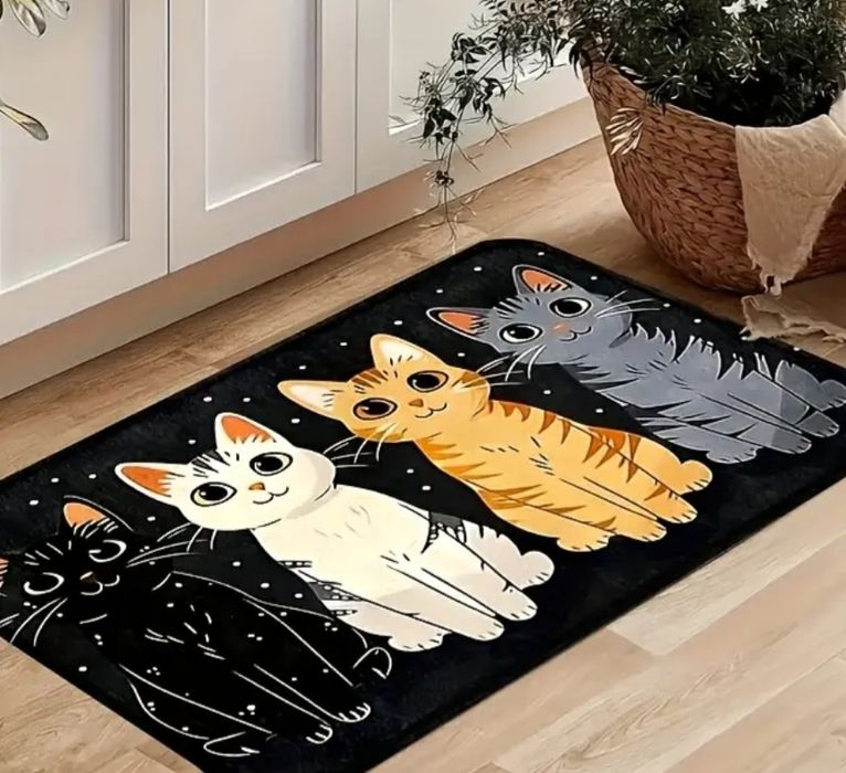 Chodnik mata antypoślizgowa z kolorowymi kotkami