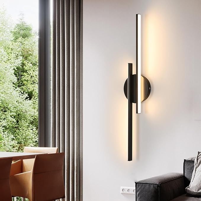 Lampa ścienna LED 24 W czarna, nowoczesna 3000 K ciepła biel