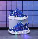 Tênis de led azul dinossauro n°28