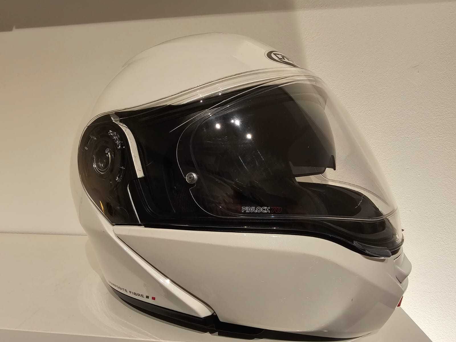 Capacete Modular Caberg LEVO Branco XS C/ Pinlock