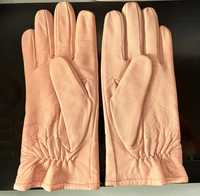 Ocieplane, skórzane, damskie rękawiczki. L/XL