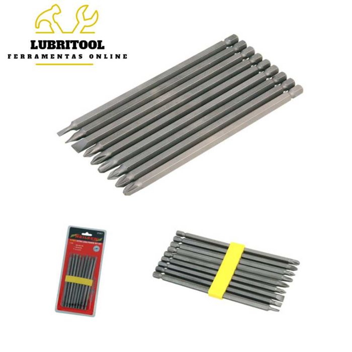 Jogo 9 Bits Longos PH PZ FENDA 1/4" 150mm CT1017 | NOVOS