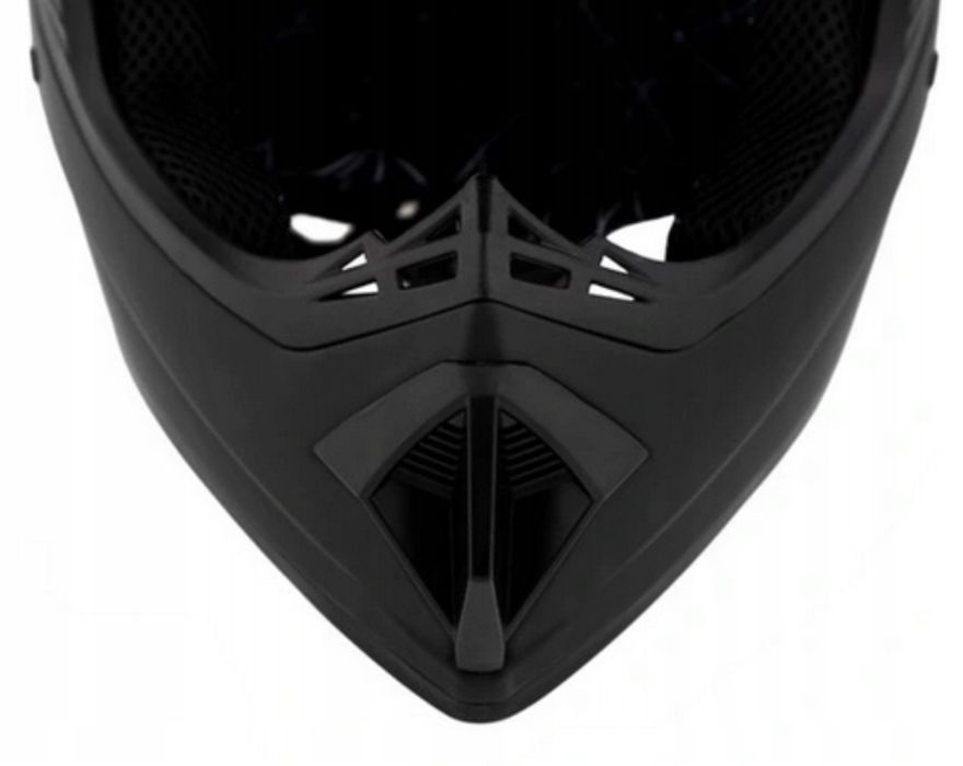 Zestaw kask czarny L 59-60 cm  + gogle + rękawice full face crossowy