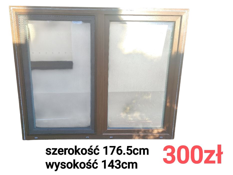 Okno pcv używane drzwi balkonowe orzech