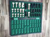 Handmade Wooden Chess Set with Wooden Board and Handmade Chess Pieces