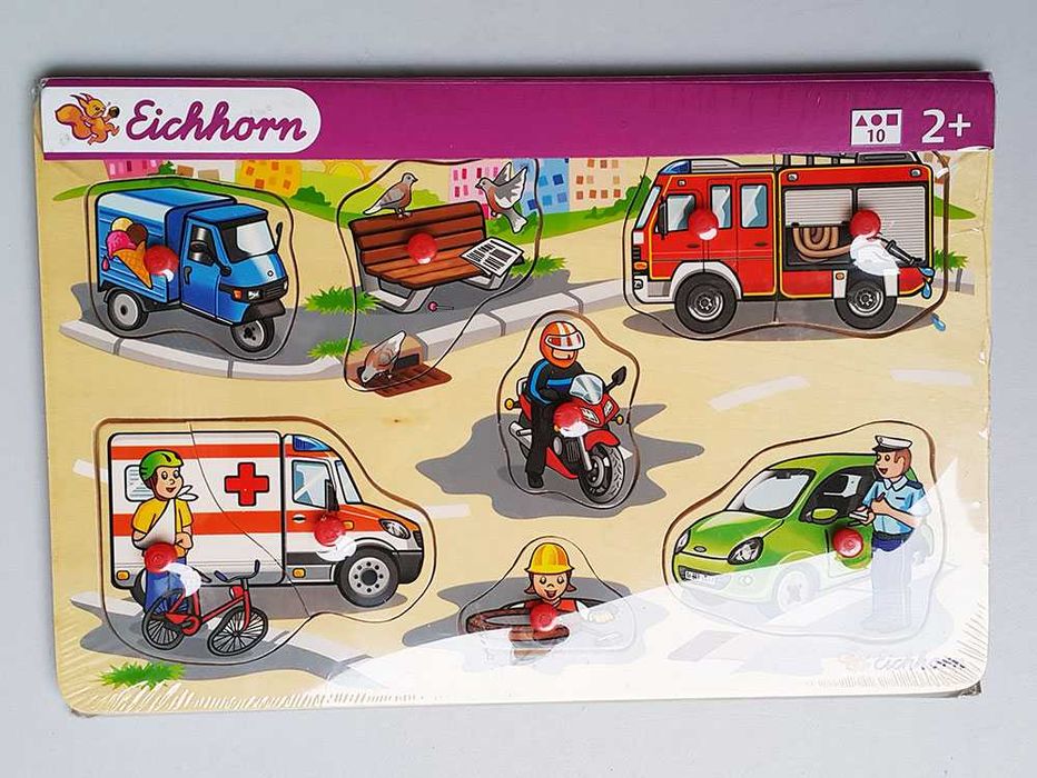 Puzzle drewniane dla dzieci Eichhorn Pojazdy +2 układanka