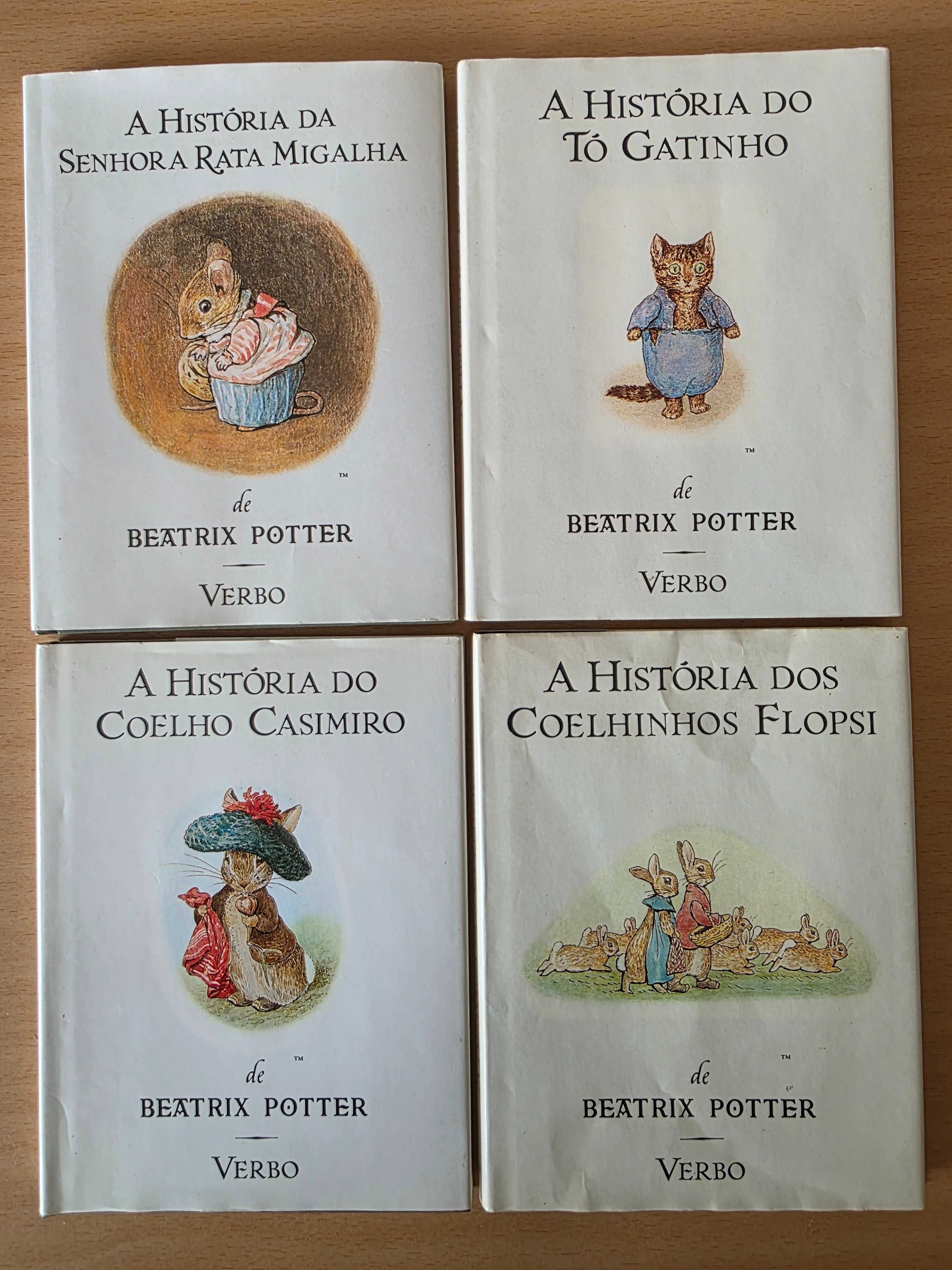 4 livrinhos infantis da coleção Pedrito Coelho de Beatrix Potter