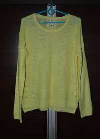 Neonowy żółty limonkowy sweter Sinsay