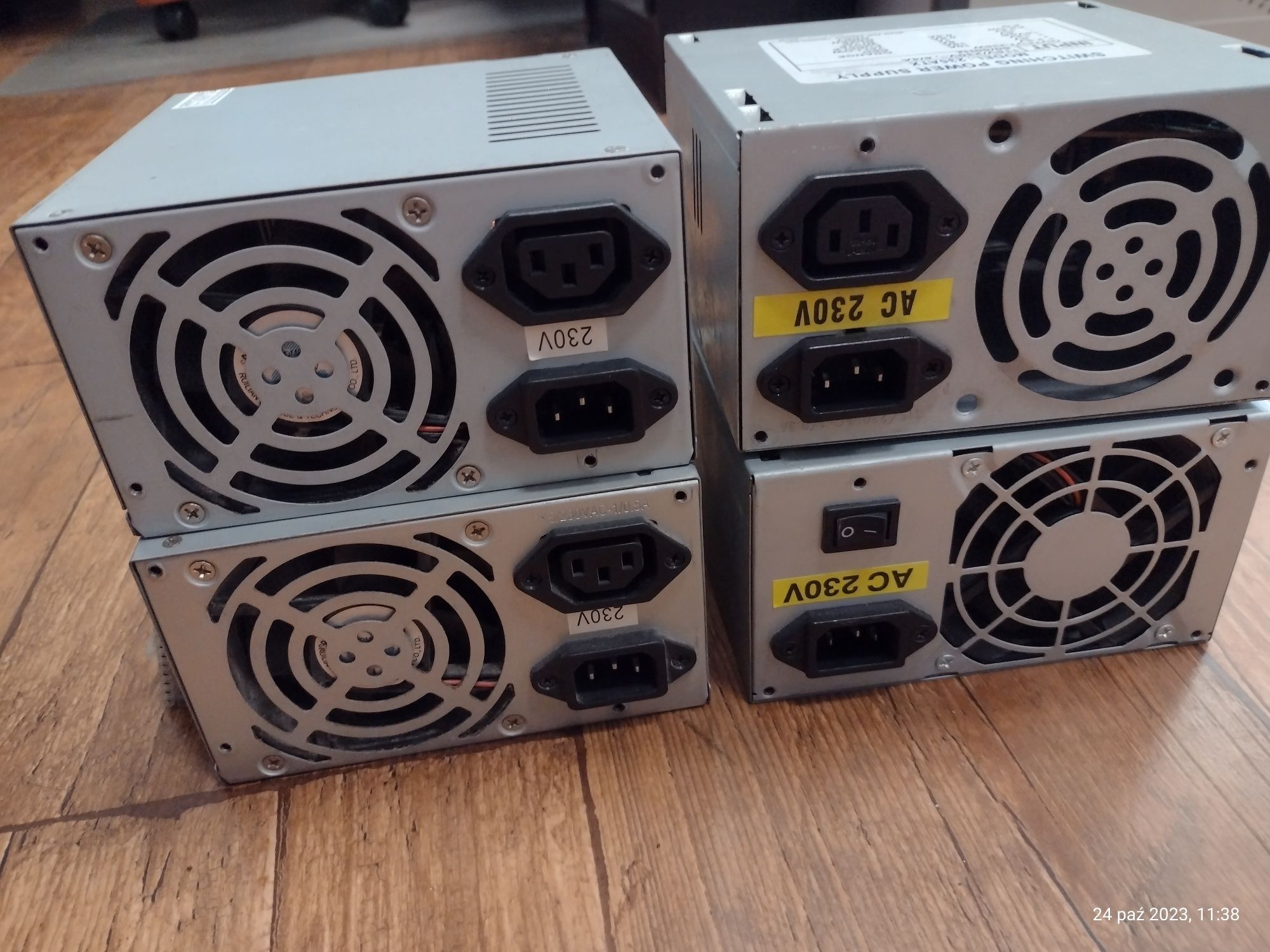 4 x zasilacze komputerowe PC ATX. Retro