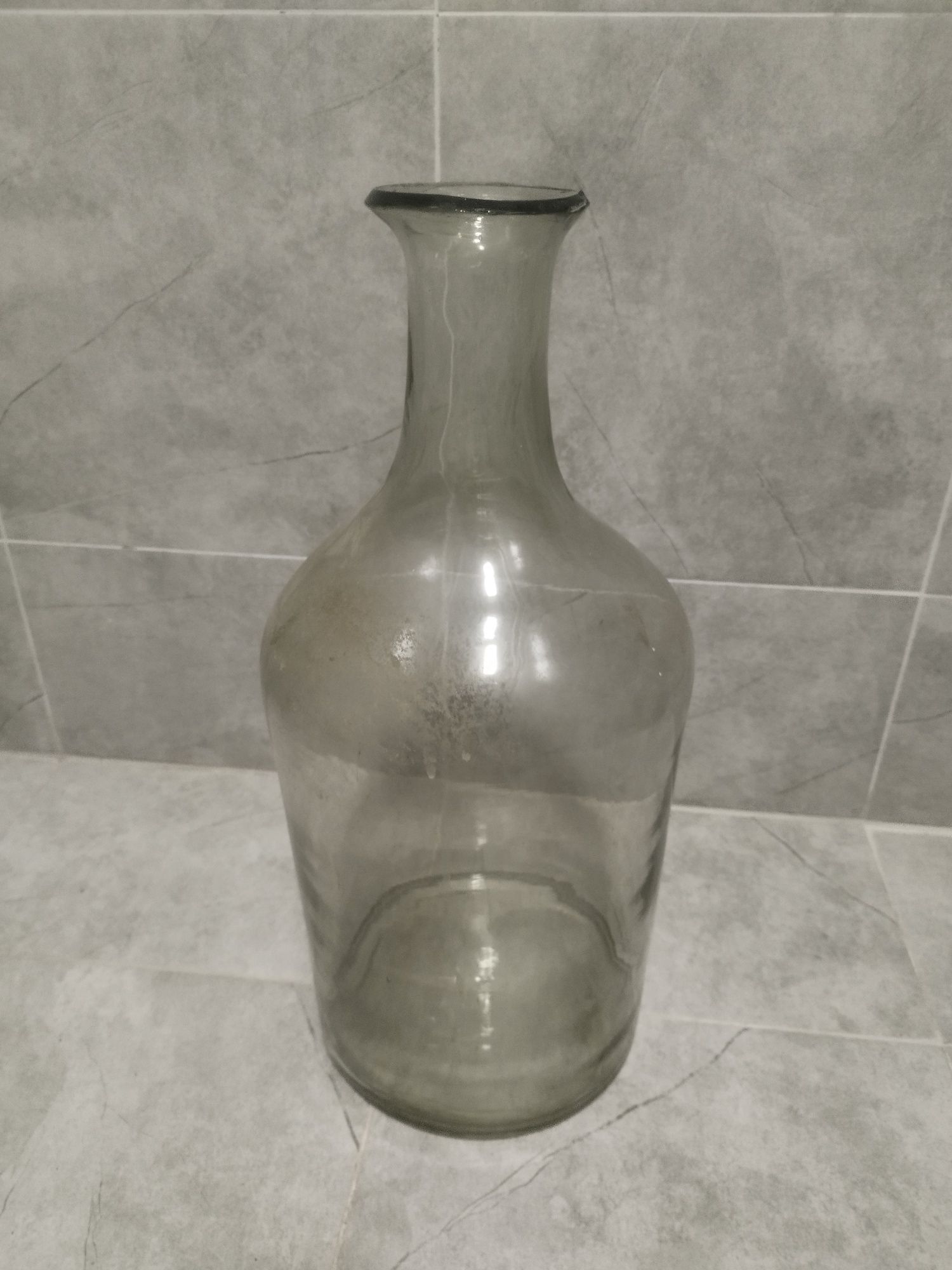 Szklany Gąsior na wino PRL