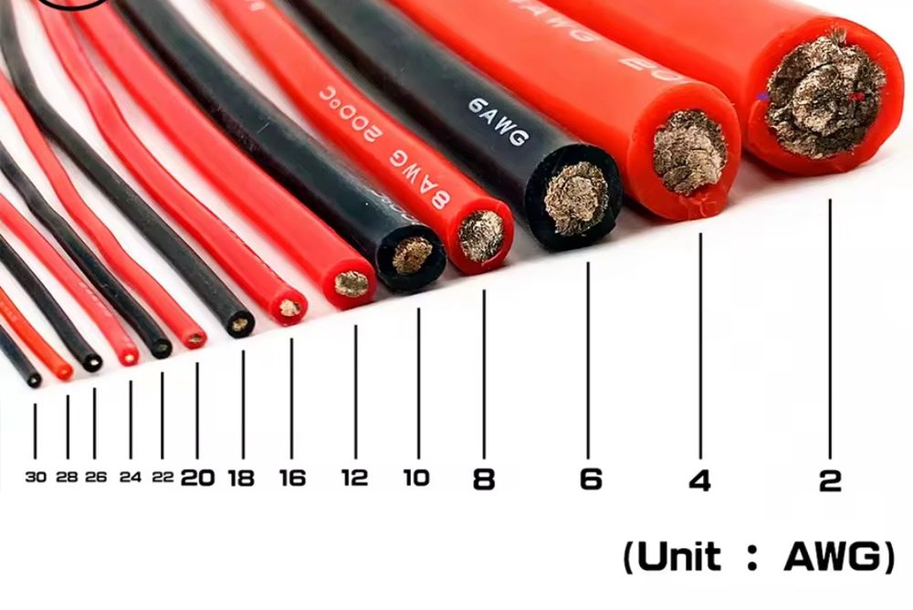 Кабель акумулятора дріт силіконовий 2-4-6-7-8-10-12AWG для інвертора
