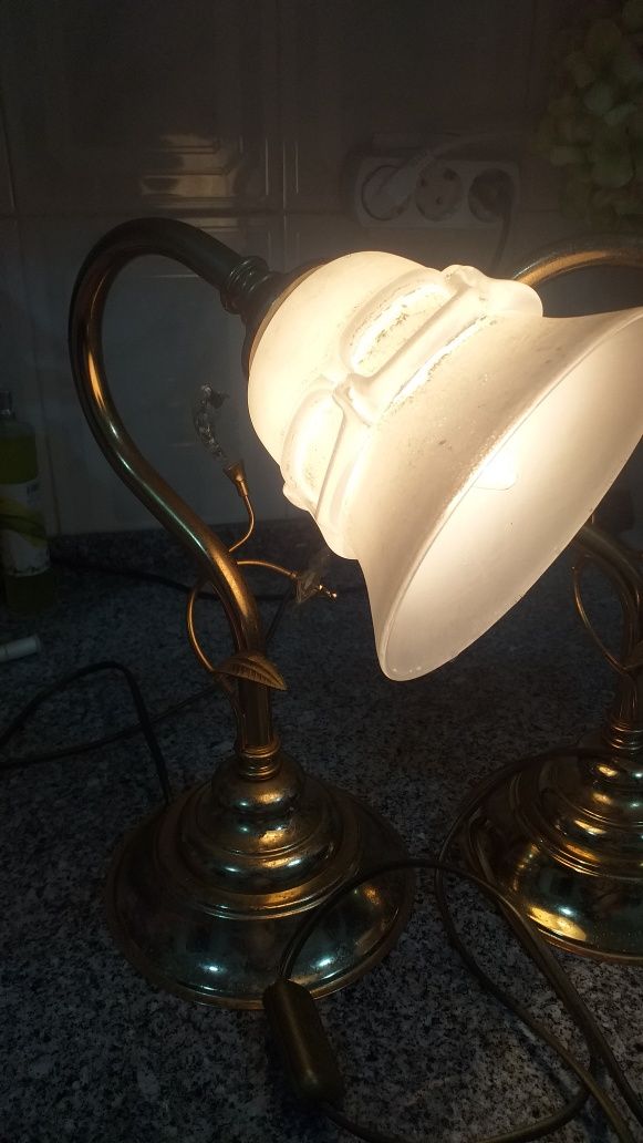Candeeiros de mesa vintage dourados