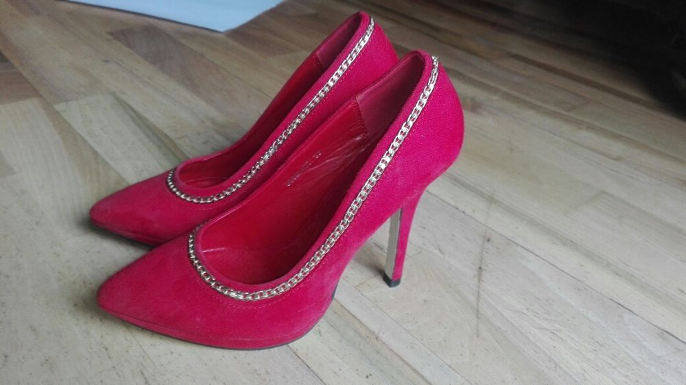 Buty szpilki czerwono złote rozm. 37