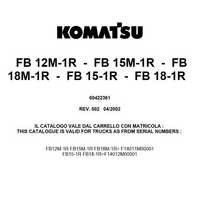 Katalog części Komatsu FB12M, FB15M, FB18M