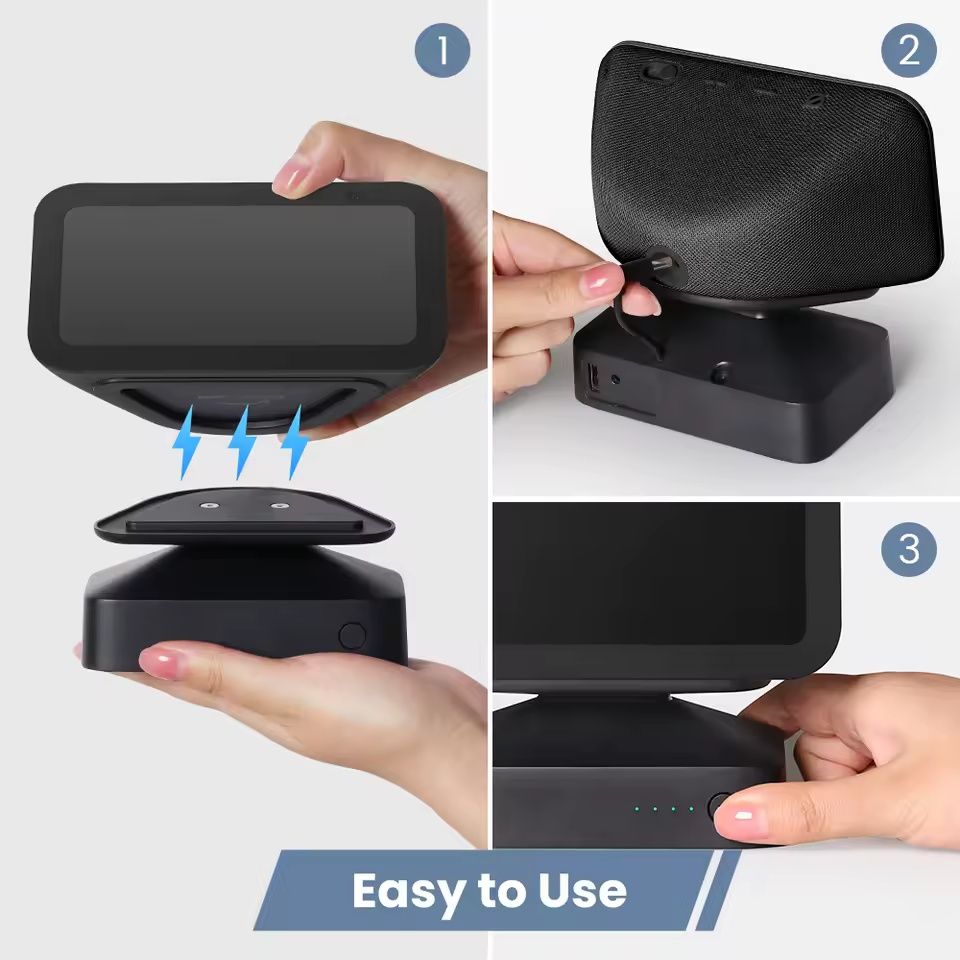 Base de bateria ggmm 10000mah para amazon echo show 5 base portátil de