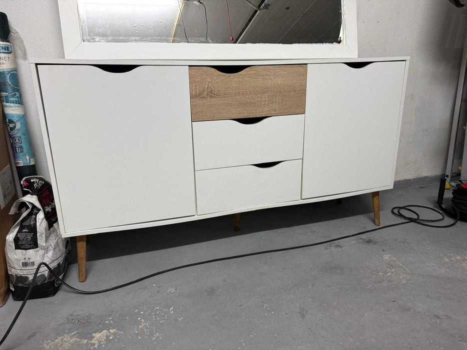 Aparador Moderno Estilo Nórdico Branco Minimalista