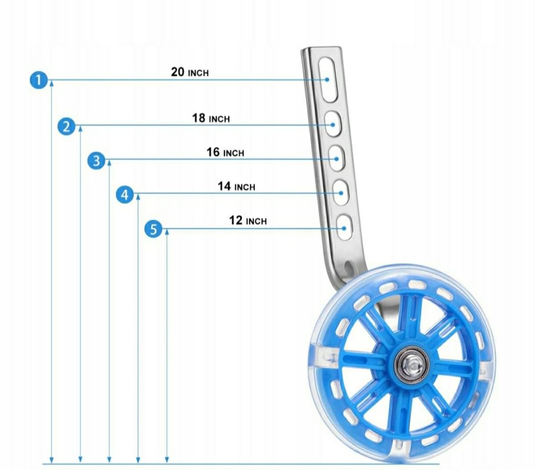 Kółka Boczne Do Roweru Koła Do Rowerka LED 12-20''