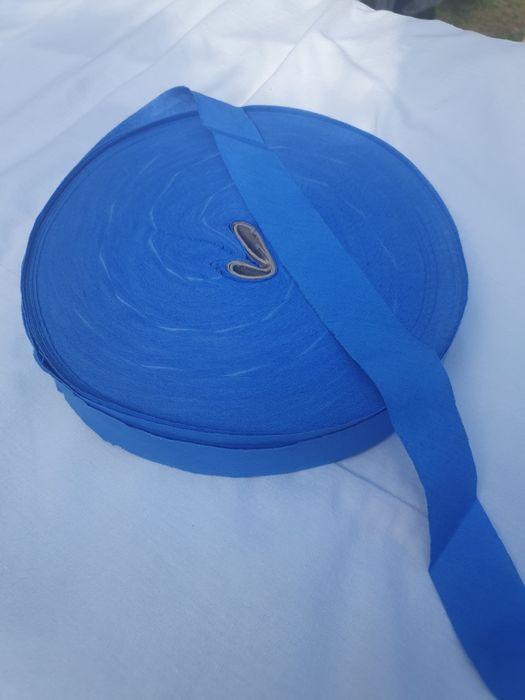 Taśma skośna lamówka bawełniana ze skosu cięta 30mm niebieska krążek