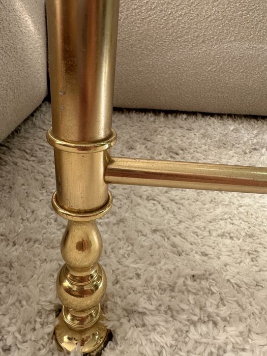 Stolik kawowy, ława, stolik, stół, vintage retro złoty chrom, szklany