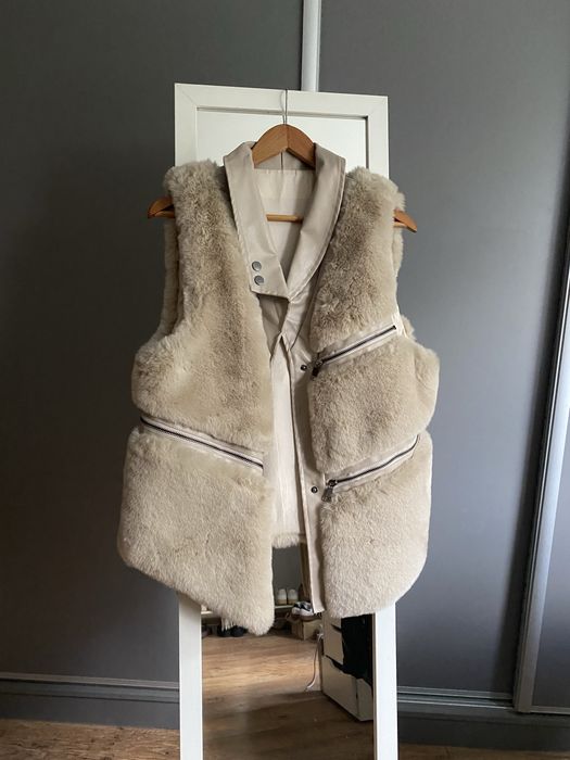 Futro kamizelka futrzana skórzana ciepła kożuch zamki