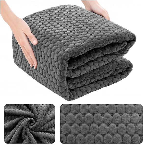 Koc z Mikrofibry 200x220 Narzuta na Łóżko Tłoczona Pluszowa Ala Koła 3