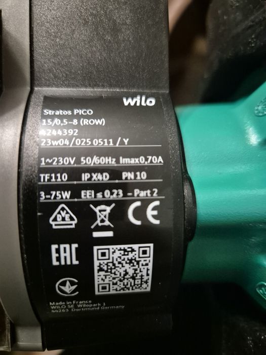 Nowa pompa wilo 15/0.5-8 130 stratos PICO (row)