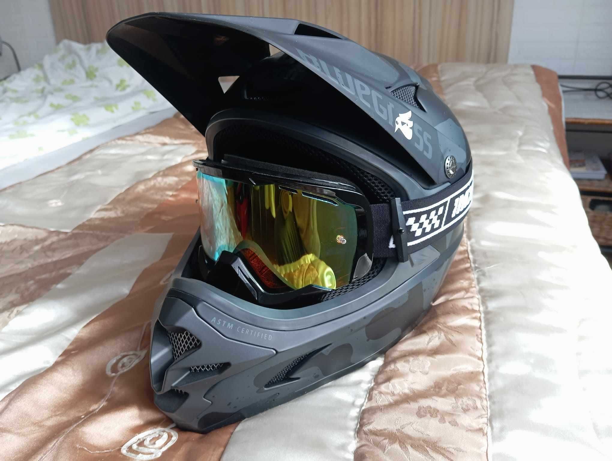 Kask enduro cross quad Bluegrass XL jak nowy + gogle IMX