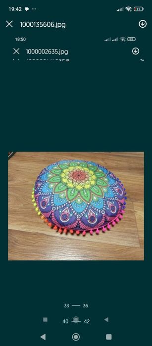 Zestaw 8 szt poduszka mandala joga medytacja 45 cm łuska gryczana