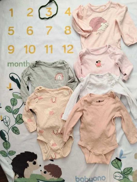 Paka ubrań zestaw r. 68 cm 3-6 msc. dla dziewczynki zima jesień wiosna