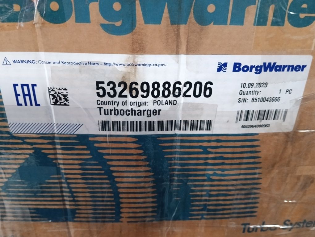 Турбо компресор, турбіна, турбонадув. BorgWarner MAN L2000