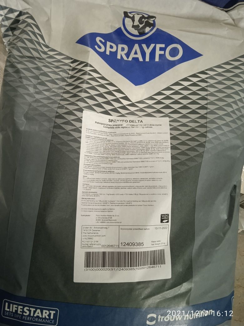 Sprayfo czerwone, mleko dla cieląt od 4 dnia