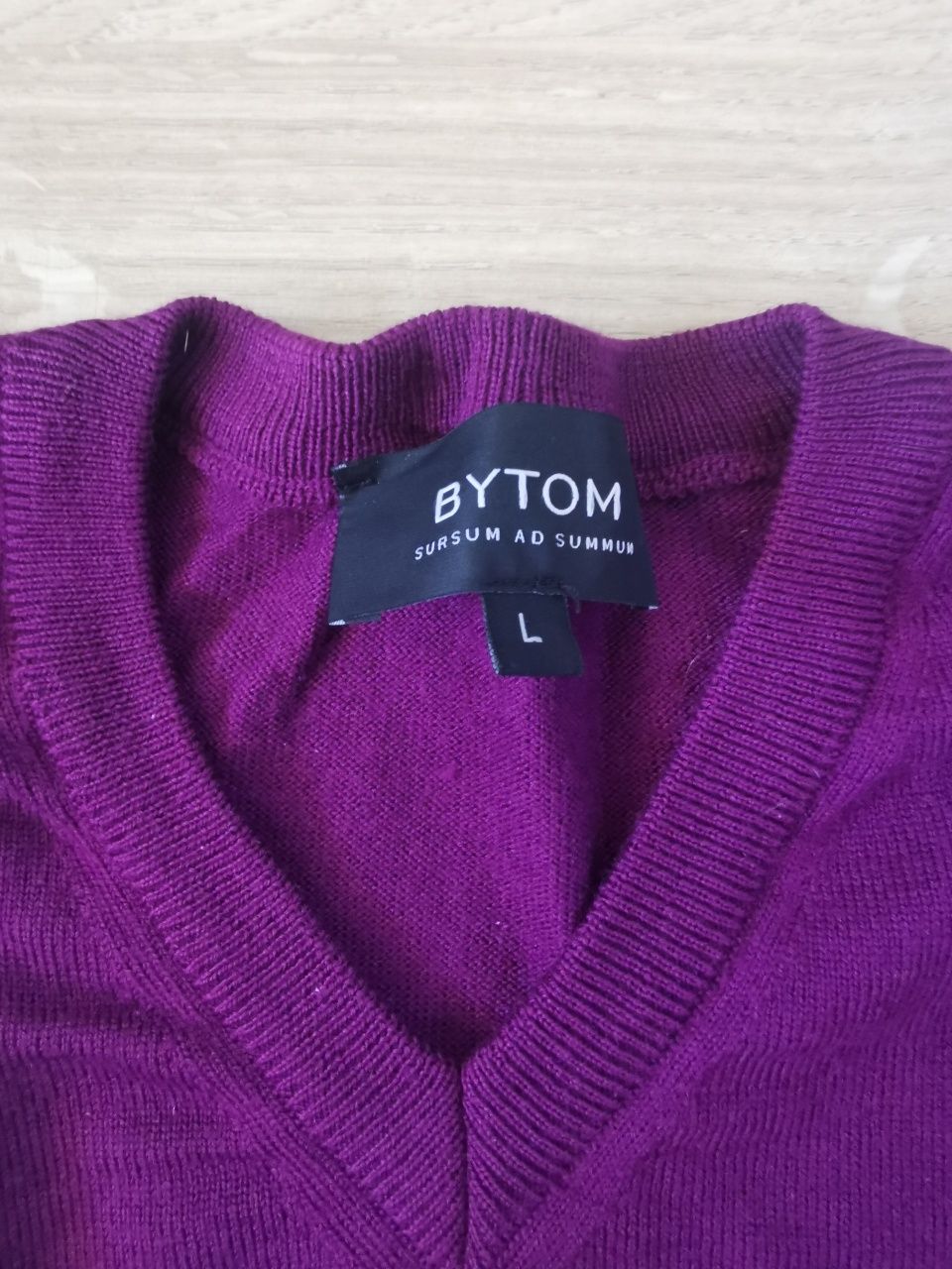 Fioletowy sweter 100% merino, Bytom, rozmiar L