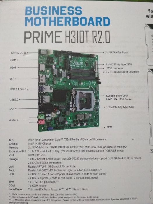 Материнська плата Asus Prime H310T R2.0