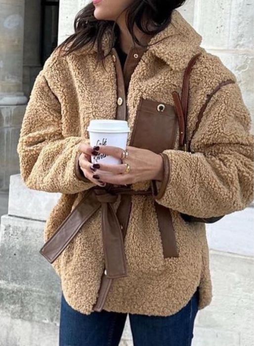 курточка шуба дубленка тедди Sandro Paris р.42