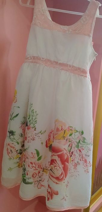 Святкова стильна сукня сарафан на дівчинку 6-8 років + ПОДАРУНОК