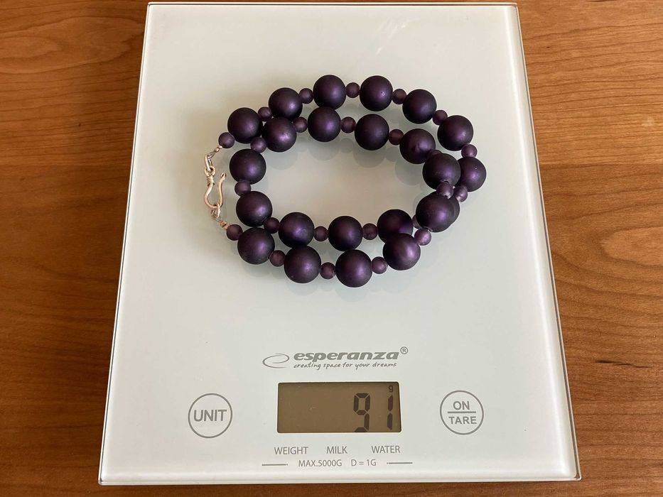 Fioletowy Naszyjnik Szkło