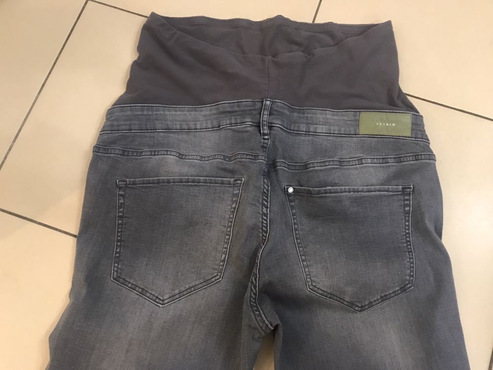 H&M spodnie ciążowe szare rurki jeans r. XL/XXL