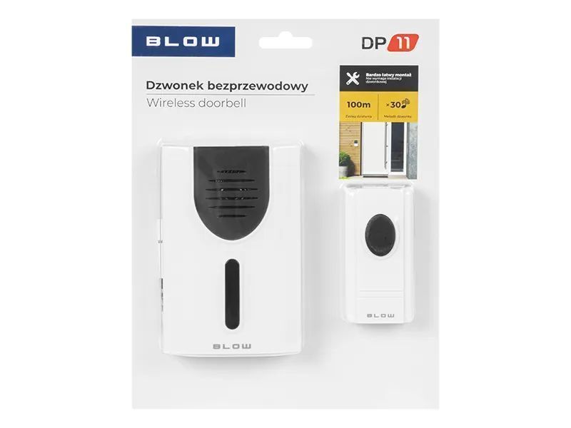 Dzwonek bezprzewodowy do drzwi furtki bramy Blow DP-11 na baterie