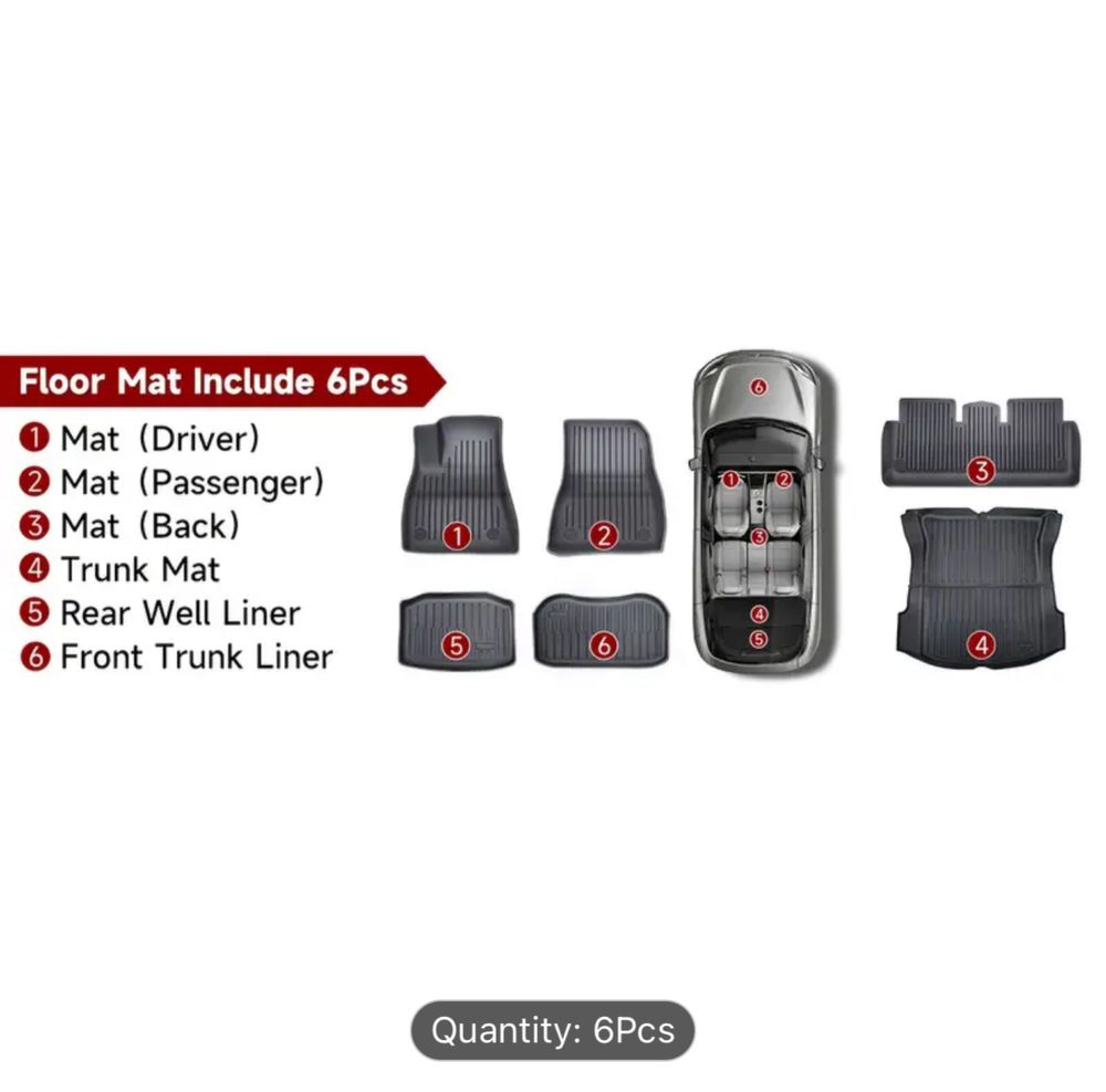 Tapates, Floor mats set for Tesla model 3